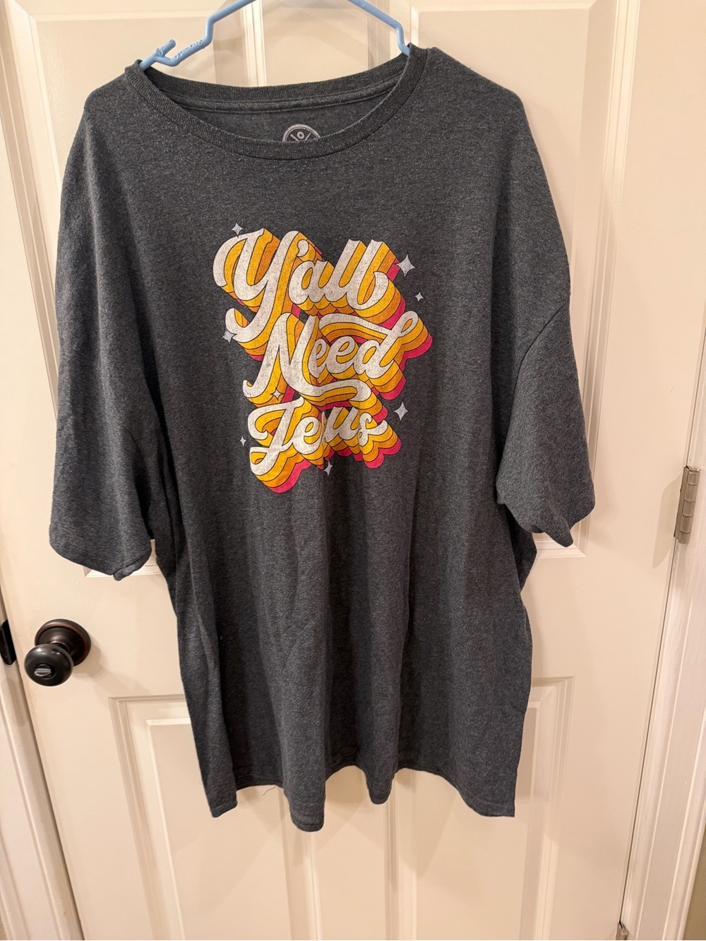 Graphic Tee "Y'all Need Jesus" Charcoal T-Shirt Size 3XL